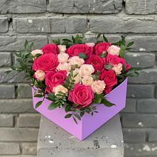 Цветочная композиция из Розы в коробке в Обозерском