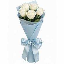 Букет 5 Белых роз Проуд в Обозерском