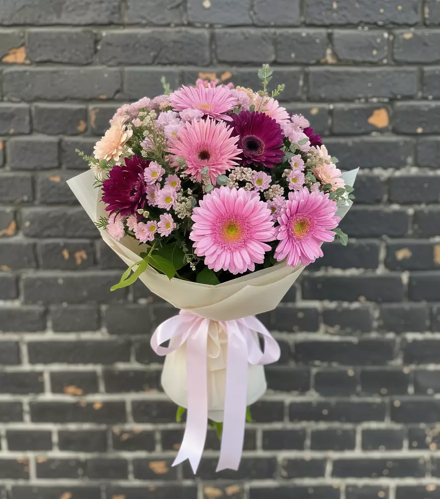 Букет цветов из: Герберы и Хризантемы в Обозерском