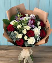 Букет цветов из:  Розы и Альстромерии в Обозерском