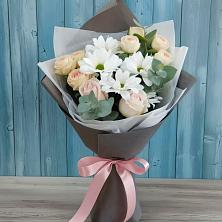 Букет цветов из:  Хризантемы и Розы в Обозерском