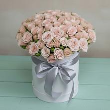 Цветочная композиция из Розы в шляпной коробке в Обозерском