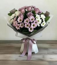 Букет цветов из:  Хризантемы и Розы в Обозерском