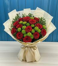 Букет цветов из:  Розы и Хризантемы #REPLACE_PRED# Обозерском