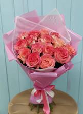 Букет 15 Розовых роз Равель в Обозерском
