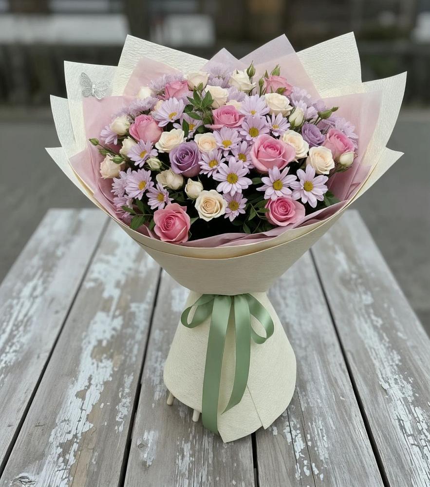 Букет цветов из: Розы и Хризантемы в Обозерском